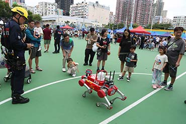 Display of fire fighting equipments. 1